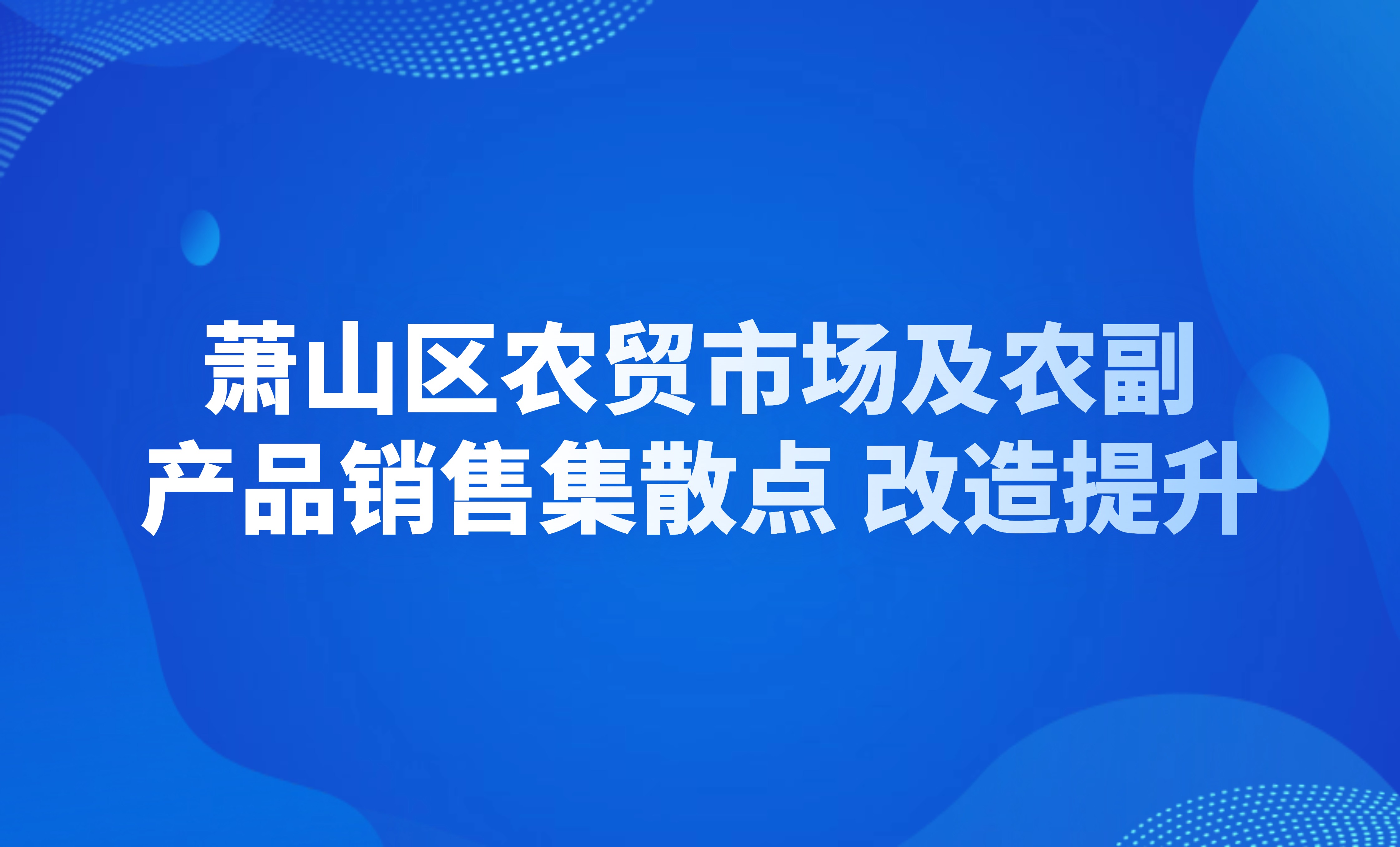 蕭山區(qū)農(nóng)貿(mào)市場及農(nóng)副產(chǎn)品銷售集散點(diǎn)改造提升